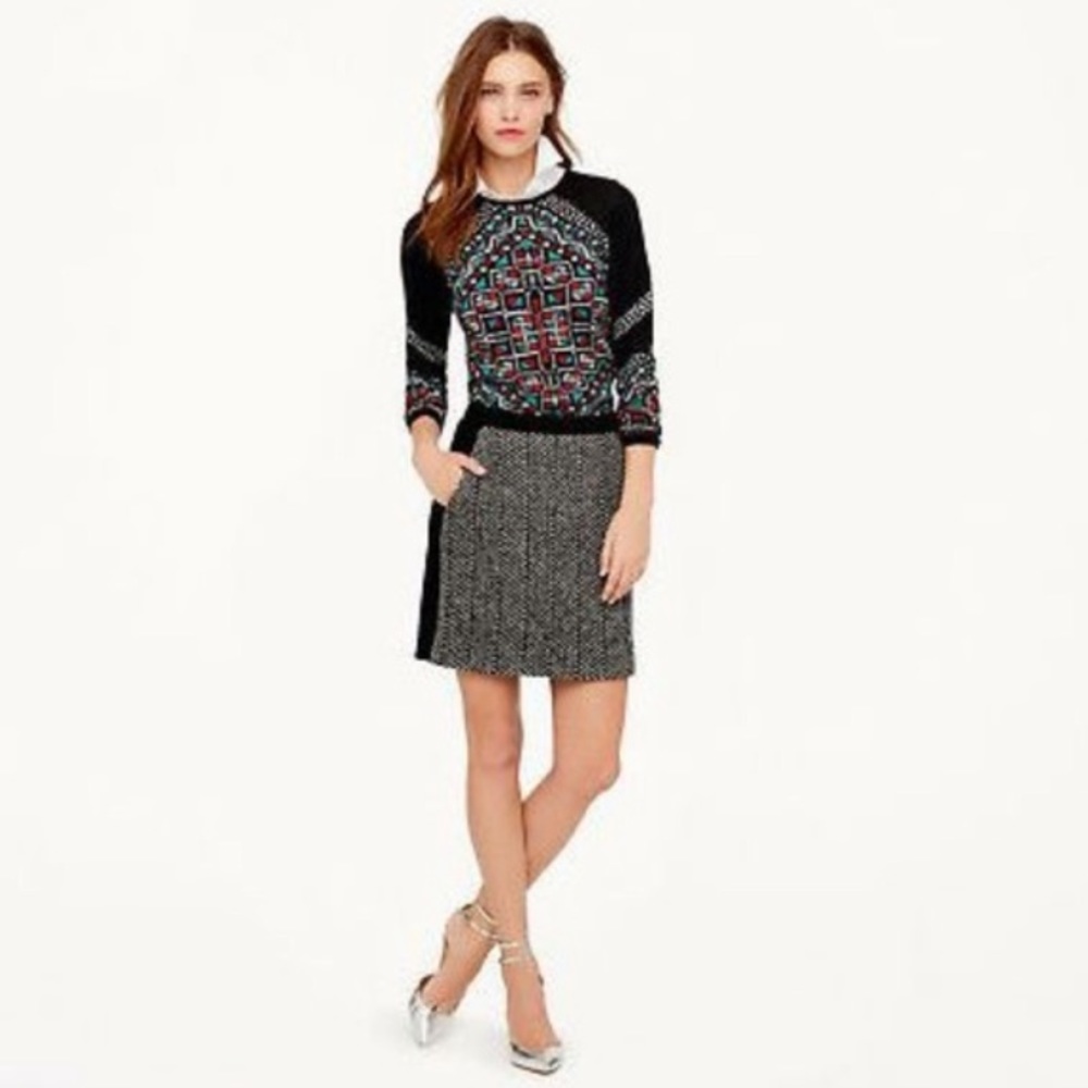 J Crew Tweed Mini Skirt With Pockets